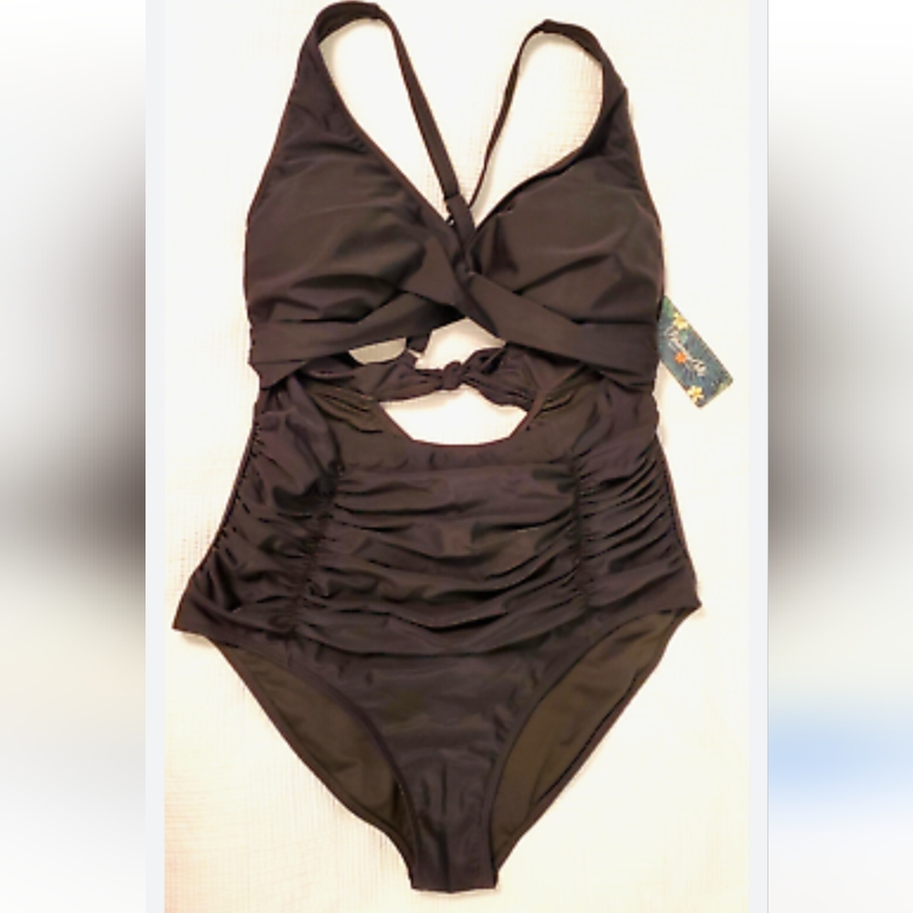 NWOT Black Changeable Strap One Piece Swimsuit